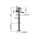 Support foot spindle can be swiveled to the side, TL =...