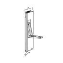 Drop side locks with stop, anodized aluminum 300 mm height, right