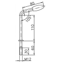 T-handle for clamp tube Ø 48 mm