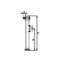 Support foot with hexagonal connection, tube Ø 57 mm, support load 1300 kg, A 430 mm, B 280 mm, stroke 250 mm