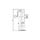 Support foot with crank, galvanized, tube Ø 60 x 4 mm square A 535 mm, B 400 mm, stroke 365 mm