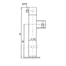 Support foot with hexagonal connection, galvanized, tube Ø 60 x 4 mm, square A 535 mm, B 400 mm, stroke 365 mm