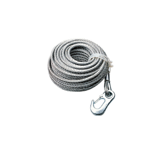 Steel cable with snap hook for winches diameter (Ø) 7.0 mm 10 meters