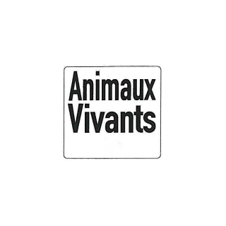 Adhesive label 400 x 380 mm "Animaux vivants"