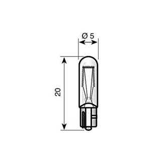 Glass base lamp NARVA 12V 1.2W base W2x4.6d