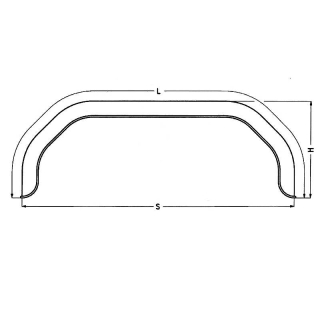 Double axle mudguard profile 12/40 B220 L1995 S1550 H380