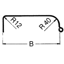 Single-axis fender profile 12/40 square B190 L900 S600 H280