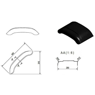 Short plastic fenders B280 H310