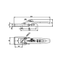 SPP - eccentric lock, ZB-01A, 210 mm, flat bracket, galvanized