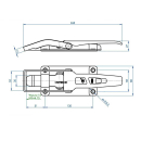 SPP - tongue lock, ZB-09, 267 mm, flat bracket, galvanized