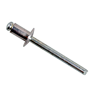 Blind rivet head 9 mm aluminum 4.8 x 12 mm, clamping range 6.0 - 8.0 mm