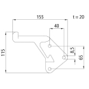 Left pendulum bolt, 155 mm, to screw on