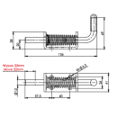 SPP - spring bolt lock, ZB-08, 155 mm, galvanized