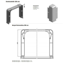 Lid corner 200 mm high, gray, plastic for the ALU lid profile