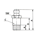 Conical grease nipple 180° H1 long M8 x 1.0 SW 9 29mm long