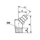 Conical grease nipple 45° H2