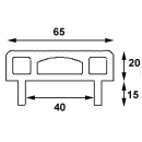 Front support rubber for 40 mm U-profile undrilled