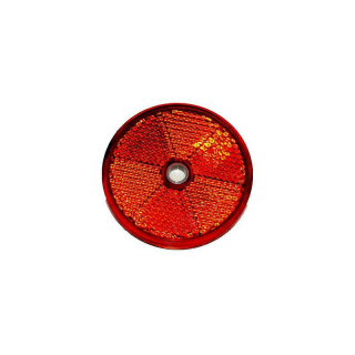 Reflector Ø 60 mm round red drilled & adhesive