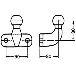 Coupling ball screw-on plate 80/80