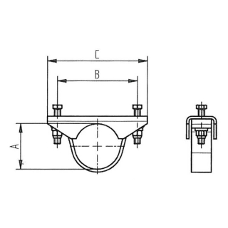 AL-KO support bracket for clamping drawbar tube round Ø 70mm