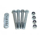 Set of screws for mounting the V-overrun device / drawbar