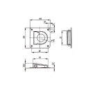 Lashing trough, with ring and return spring 105 x 105 mm,...