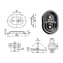 Lashing trough with ring size 0, 70 x 105 mm, 350 daN,...