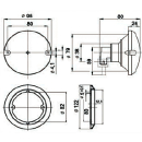 Rear fog light, SN 710-W, clear glass, central plug, angled