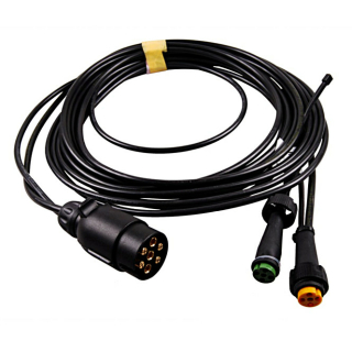 Cable set 7.5 m long. with PVC plug, 7-pin with outlet for DC connection