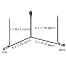 Cable set 10 meters with PVC plug, 13-pin with outlet for DC conn.